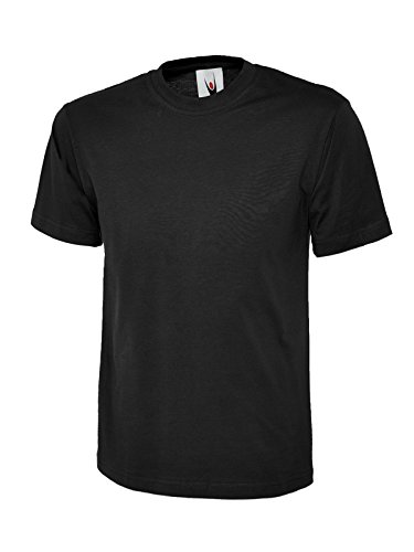 Uneek clothing Herren T-Shirt Schwarz 6XL Kurzarm Klassisch T-Rücken Reaktiv gefärbt EU 6 XXXL Regulär 18.8 cm Halsumfang von Uneek clothing