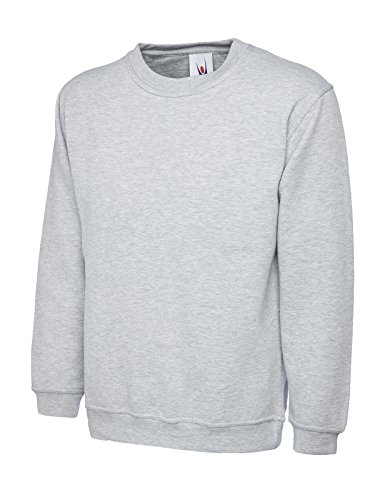 Uneek clothing UC201 – Heather Grey – Large – 350 g/m² Premium-Sweatshirt von Uneek clothing