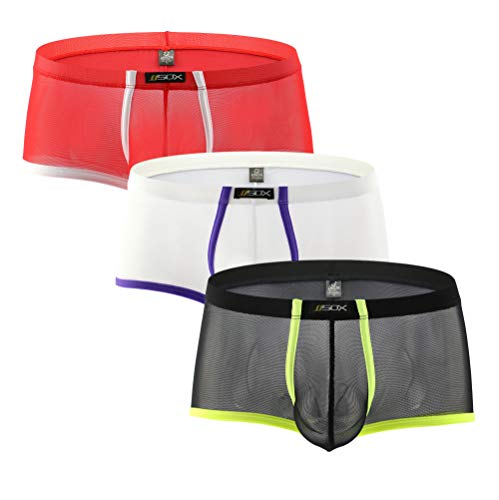 Uneihoiz Herren Boxershorts Transparente Mesh Unterhose Weich Unterwäsche Männer Atmungsaktive Trunks L 3er Pack von Uneihoiz