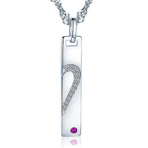 Unendlich U 925 Sterling Silber Liebe Motiv Gravierte Kette Partner-ketten mit Herz Zeichen Paar Anhänger Halskette Geschenk zum Valentinstag von Unendlich U