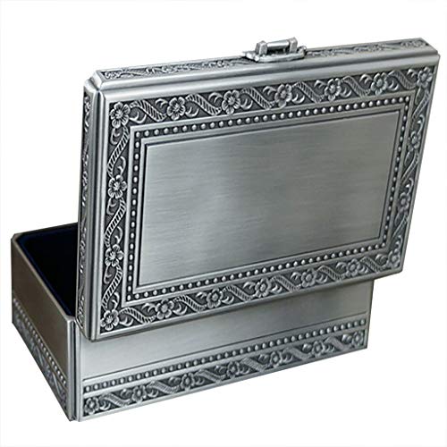 Infinite U Vintage Stil Antik-Silber Skulptur Zeichnung Einfache Große Form Rechteck Damen/Mädchen Schmuckbox/Box Box Box Große Schatulle Zinklegierung Zink, Zink von Infinite U