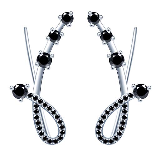 Unendlich U Damen Cubic Zirkonia Ohrstecker Ohrklemme Ohrringe Hypoallergen Ohrschmuck Ear Cuffs 925 Sterling Silber Ear Climber Cuffs Ohrringe Earrings in Verschiedenen Farben von Unendlich U