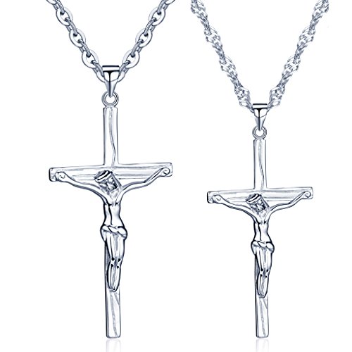 Unendlich U Einzigartig Jesus Kruzifix Kreuzanhänger 925 Sterling Silber Paar Partner Anhänger Silberanhänger von Infinite U