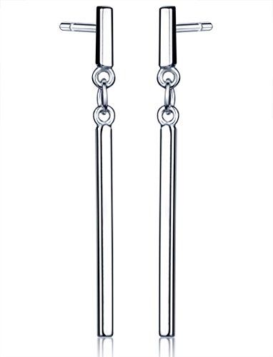 Unendlich U Elegant Damen Ohrhänger 925 Sterling Silber Stab Stäbchen Ohrstecker Ohrringe Ohrschmuck, Silber von Unendlich U