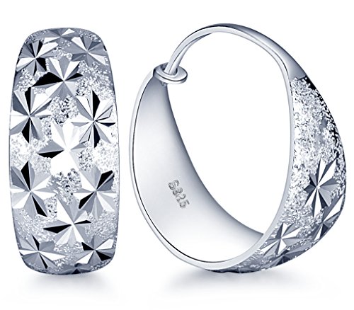 Unendlich U Elegant Damen Ohrringe 925 Sterling Silber Schneeflocke Creolen Ohrstecker Ohrschmuck (L) von Infinite U