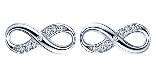 Unendlich U Modisch Unendlichkeit Zeichen Infinity Ohrstecker 925 Sterling Silber Zirkonia Damen Ohrringe Ohrschmuck von Unendlich U