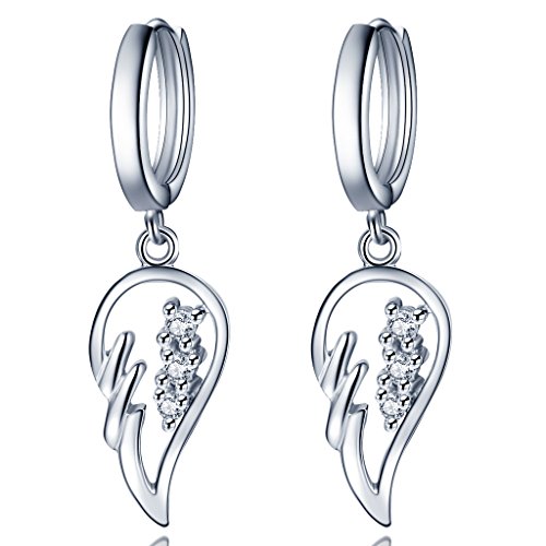 Unendlich U Fashion 925 Sterling Silber Damen Ohrhänger Engelflügel Zirkonia Ohrringe Earrings von Unendlich U