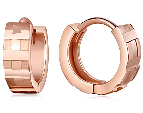 Unendlich U Fashion Labyrinth Damen Creolen 925 Sterling Silber Ohrringe Ohrschmuck, Rosegold von Unendlich U