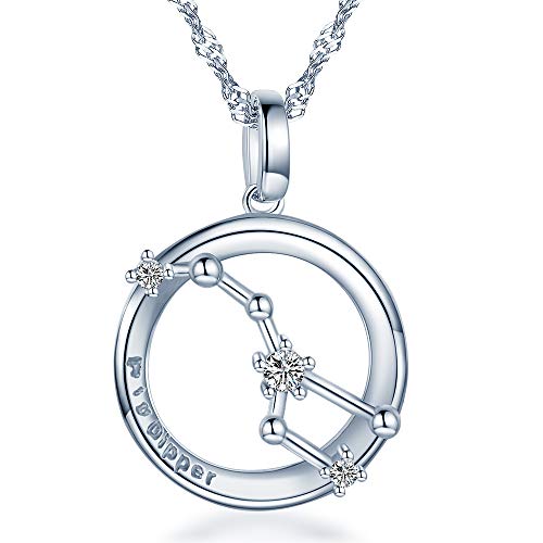 Unendlich U Grosser Wagen Anhänger Liebe Motiv Partner-Ketten Herren/Damen/Paar Kette 925 Sterling Silber Halskette Geschenk für Liebste von Unendlich U