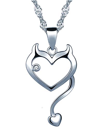 Unendlich U Modisch Katze Kätzchen Herz Damen Mädchen Halskette 925 Sterling Silber Zirkonia Anhänger Kette mit Anhänger, Silber von Unendlich U