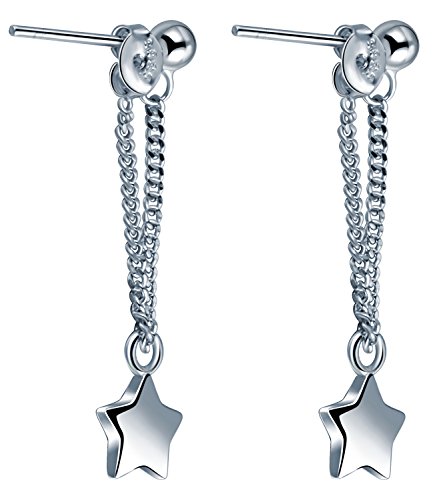 Unendlich U Modisch Stern Sternchen Damen Mädchen Ohrhänger 925 Sterling Silber Ohrstecker Ohrringe Ohrschmuck, Silber von Unendlich U