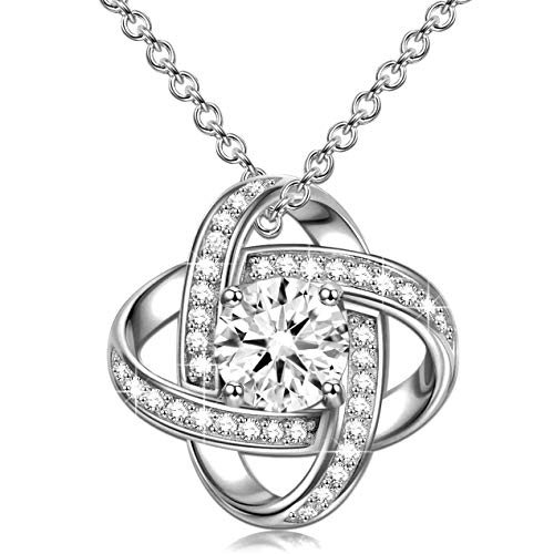 Unendlich U Satelliten Serie 925 Sterling Silber Damen Kette mit Anhänger mit Zirkonia Halskette Geschenke für Frau/Freundin/Mutter Allergenfrei 45CM von Unendlich U