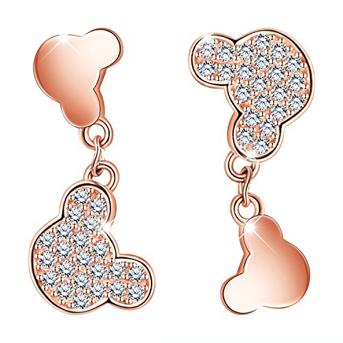 Unendlich U Süß Bär Bärchen Ohrstecker 925 Sterling Silber Damen Mädchen Ohrringe Ohrschmuck, Rosegold von Unendlich U