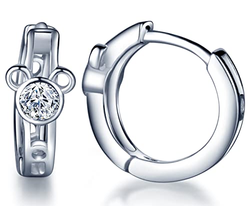 Unendlich U Süß Bär Damen Creolen 925 Sterling Silber Zirkonia Ohrringe Ohrstecker Ohrschmuck von Infinite U