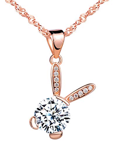 Unendlich U Süße Hase Häschen Damen Mädchen Halskette 925 Sterling Silber Zirkonia Anhänger Kette mit Anhänger, Rosegold Unendlich U Süße Hase Häschen Damen Mädchen Halskette 925 Sterling Silber Zirkonia Anhänger Kette mit Anhänger, Rosegold von Unendlich U