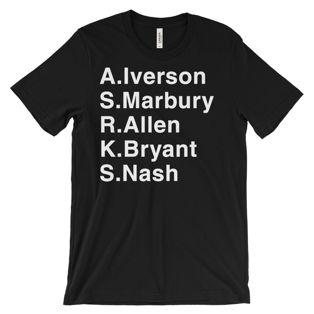 Retro 96 Nba Entwurf Weiß Schrift Unisex T-Shirt Retro 96 Nba Entwurf Weiß Schrift Unisex T-Shirt von UnfadedEra