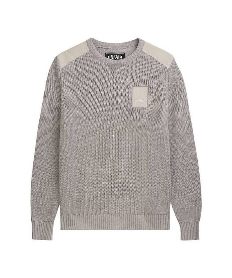 Unfair Athletics Strickpullover Pullover Unfair Patch Knitwear stone grey von Unfair Athletics