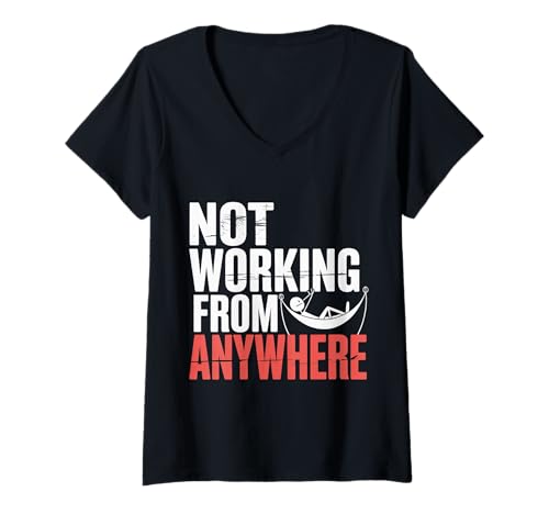 Damen Not Working from Anywhere Reisebrennungsreisender |- T-Shirt mit V-Ausschnitt Damen Not Working from Anywhere Reisebrennungsreisender |- T-Shirt mit V-Ausschnitt von Ungezogene Erkundung von Reisenden