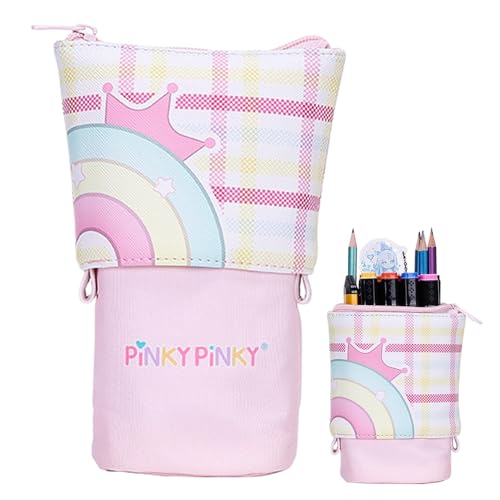 Federmäppchen, Schreibwarenetui, Großes Fassungsvermögen, Mehrzweck-Federmäppchen, Tragbares Federmäppchen mit Reißverschluss mit großer Kapazität Stiftetui, Organizer, Rosa, riferimento alla von Ungtyb