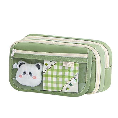 Federmäppchen mit großem Fassungsvermögen, niedliches Capybara-Schreibwarenetui, tragbarer Bleistift-Organizer, 22 x 13 cm, für Bleistifte, Stifte, Radiergummis (Grün, Schwarz, Kaffee, Cremefarben), von Ungtyb