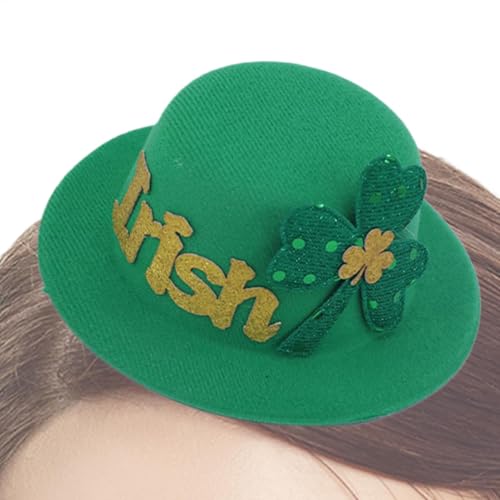 Kleeblatt-Hut-Haarspange, grüne Kleeblatt-Haarnadel, Glücks-Haarspangen, irische Festival-Haarspangen, Kleeblatt-Hut-Haarnadel, St. Patrick's Day Haarschmuck, grüne Haarspangen, von Ungtyb