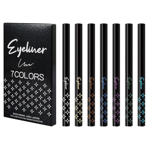 Set mit 7 Lidschattenstiften, Set aus wasserfesten Eyeliner-Stiften, Lidschattenstift, hochpigmentierter Eyeliner, Eyeliner mit langer Formel für Damen von Ungtyb