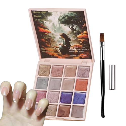 Solid Gel Nail Polish, Gel Nail Palette, Magnetic Nail Gel, 16 Colors Nail Palette with Magnetic Gel Designs for creating stunning at home (1 set) von Ungtyb