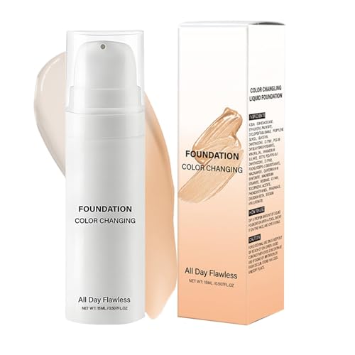Ungtyb Color Changing Liquid Foundation, Longwearing Coverage Concealer, Lightweight Hydrating Formula Natural Finish, Skin Tone Adjusting for Daily Makeup Use, 15ml Ungtyb Color Changing Liquid Foundation, Longwearing Coverage Concealer, Lightweight Hydrating Formula Natural Finish, Skin Tone Adjusting for Daily Makeup Use, 15ml von Ungtyb