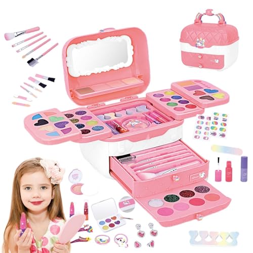 Ungtyb Girls Makeup Kit, Toddler Makeup Toy, Princess Makeup Set, Kids Makeup Mirror, Pretend Play Makeup, Washable Makeup Toys, Pretend Play Makeup Toy Set for Girls von Ungtyb