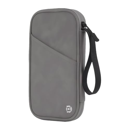 Ungtyb RFID Blocking Wallet, Kartenhalter Brieftasche, Multifunktionale Damen Kartenetui, Kartenhalter Herren, Kartenetui Herren mit Griff, Reisekartenetui für Geschäftsreise, Reisen, dunkelgrau, von Ungtyb