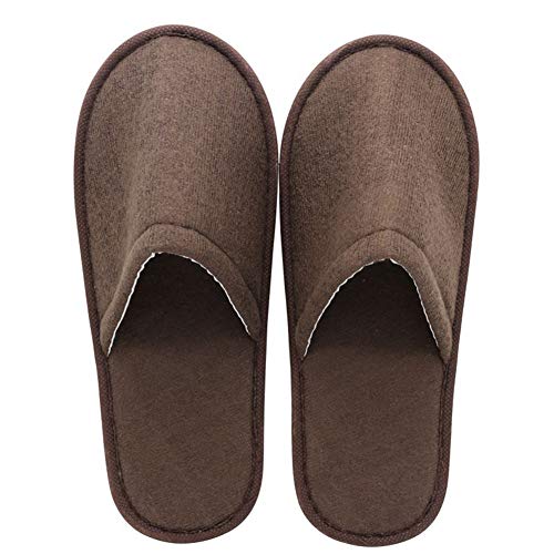 Uni-Wert 10 Paar Einweg Hausschuhe SPA Hotelslipper Unisex Erwachsene Einweg Slipper Frottierslipper Braun von Uni-Wert