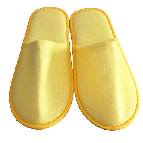 Uni-Wert 10 Paar Einweg Hausschuhe SPA Hotelslipper Unisex Erwachsene Einweg Slipper Frottierslipper Gelb von Uni-Wert