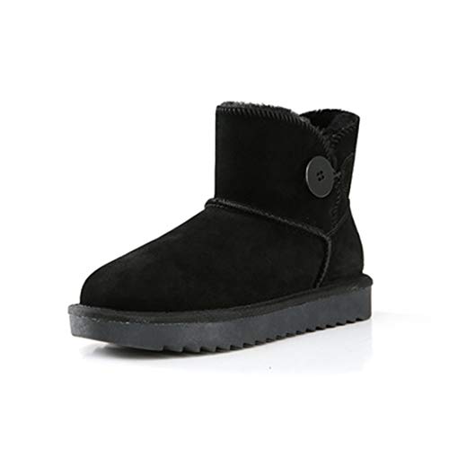 Uni-Wert Damen Schlupfstiefel Warm Gefüttert Winter Boots Schneestiefel Winterschuhe Wildleder Winterstiefel Schneeschuhe Größe: 35 von Uni-Wert