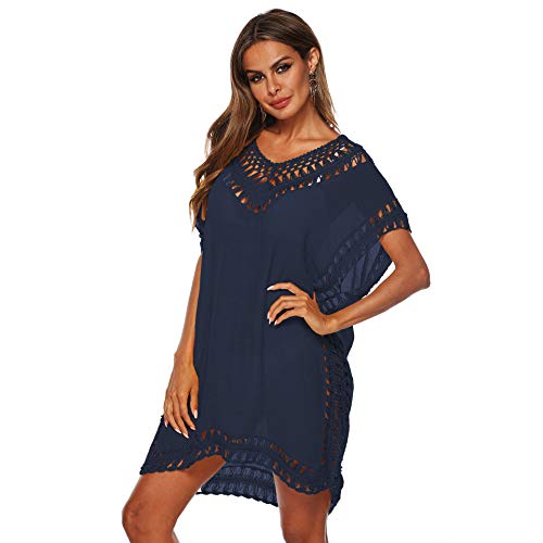 Uni-Wert Damen Strandkleid Spitze Bikini Cover Up Sexy Boho Strandponcho Oversize Sommerkleider von Uni-Wert