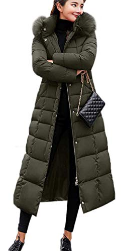 Uni-Wert Damen Winterjacke Lange Daunenjacke Warm Parka Jacke mit Fellkapuze Steppjacke Wintermantel Casual Daunenmantel von Uni-Wert