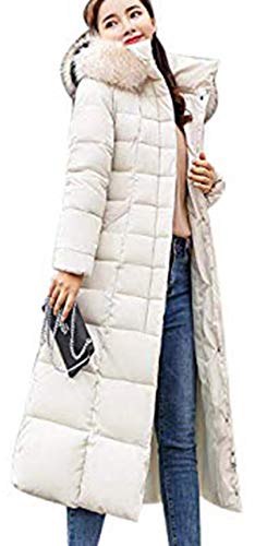 Earnmore Damen Winterjacke Lange Daunenjacke Warm Parka Jacke mit Fellkapuze Steppjacke Wintermantel Casual Daunenmantel von Earnmore