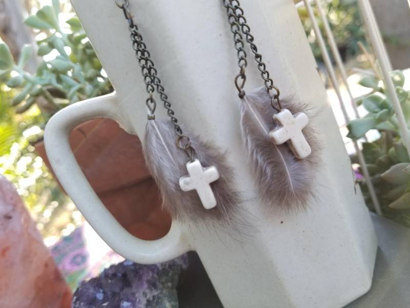 Federohrringe - Federkreuz-Ohrhänger Federohrringe - Federkreuz-Ohrhänger von UniColey