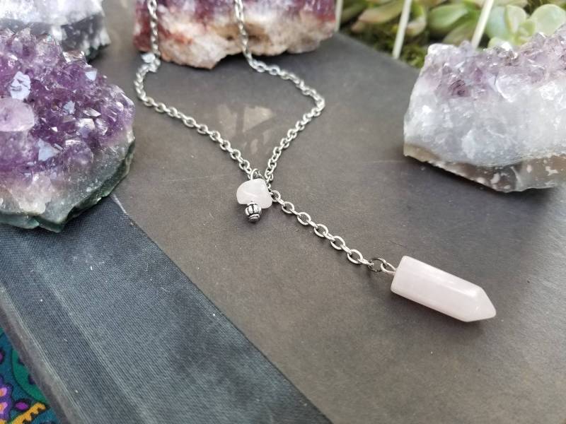 Rosenquarzkette - Lariatkette Mit Edelstein von UniColey