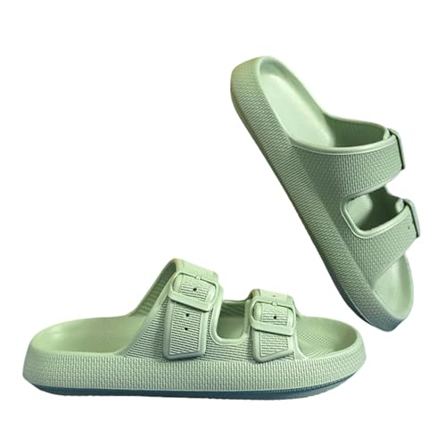 UniPrime Flip Flops Männer Soft Sohle Home Slipper Männer Sommerverstellbare Schnalle Nicht-Schlupfstrand-Flip Flops Plattform-Grün-36-37 von UniPrime