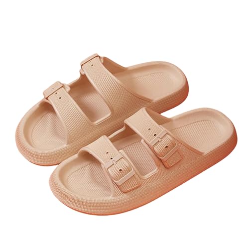 UniPrime Flip Flops Männer Soft Sohle Home Slipper Männer Sommerverstellbare Schnalle Nicht-Schlupfstrand-Flip Flops Plattform-Khaki-38-39 von UniPrime