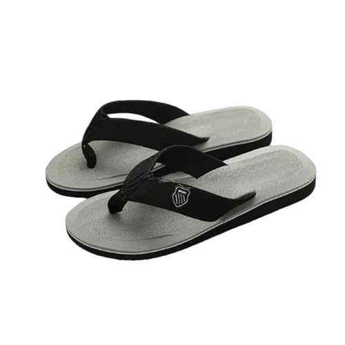 UniPrime Flip Flops Männer Sommer Männer Flip Flops Strand Sandalen Skid-Proof Schuhe Bequeme Große Größe Männliche Schuhe-Grau-45 (Einlegesohle 28Cm) von UniPrime