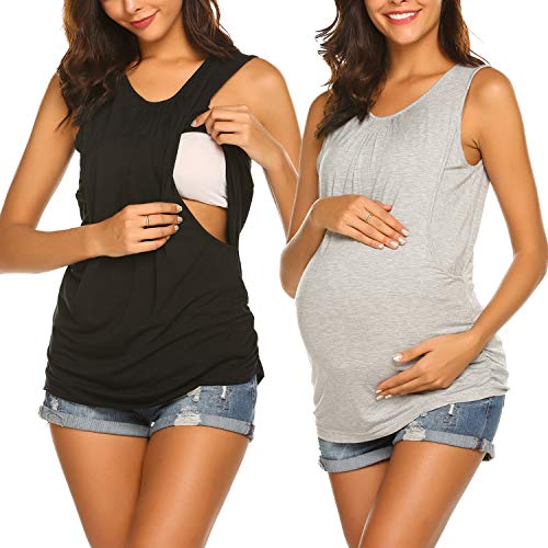 UNibelle Damen Stillshirt 2 pcs still Umstand top Shirt umstandstop von UNibelle