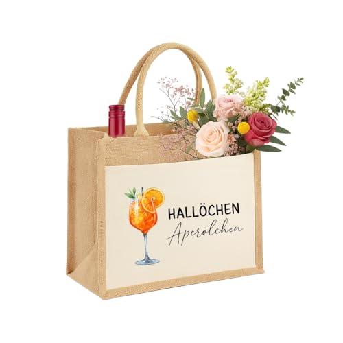 Aperol Spritz für Frauen, Mama, Schwester, Freundinnen und Brautjungfern Nachhaltige Jute-Tasche Kosmetiktasche Make up Schmink Geschenk-Tasche Jute-Beutel Einkaufstasche aus 100% Jute & Baumwolle, S Aperol Spritz für Frauen, Mama, Schwester, Freundinnen und Brautjungfern Nachhaltige Jute-Tasche Kosmetiktasche Make up Schmink Geschenk-Tasche Jute-Beutel Einkaufstasche aus 100% Jute & Baumwolle, S von Unibly