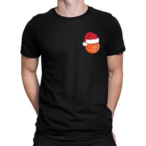 Basketball - Weihnachten Xmas Herren T-Shirt, Schwarz, XL von Unibly