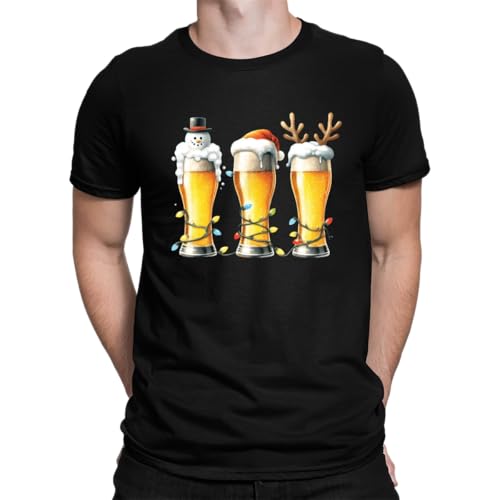 Bier Bierliebhaber - Weihnachten Xmas Herren T-Shirt, Schwarz, M von Unibly