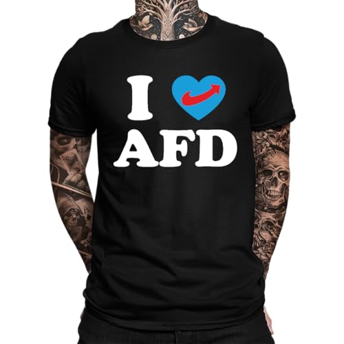 I Love AFD Demo Herren T-Shirt, Schwarz, 3XL von Unibly