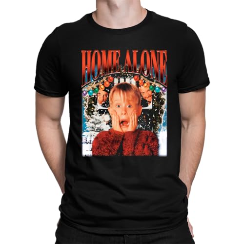 Kevin Home Alone allein Zuhause- Weihnachten Herren T-Shirt, Schwarz, XL von Unibly