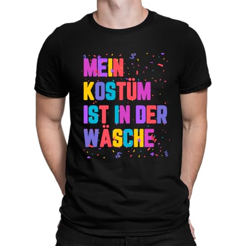 Mein Kostüm Ist In Der Wäsche - Karneval Fasching Herren T-Shirt, Schwarz, XL von Unibly