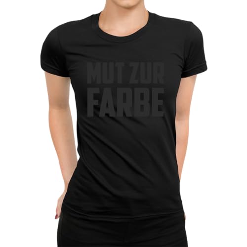 Mut Zur Farbe Damen T-Shirt, Schwarz, XXL von Unibly