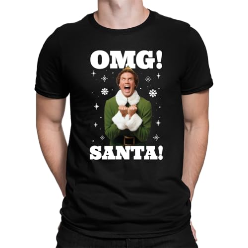 OMG Santa Weihnachtself - Weihnachten Elf Herren T-Shirt, Schwarz, XL von Unibly